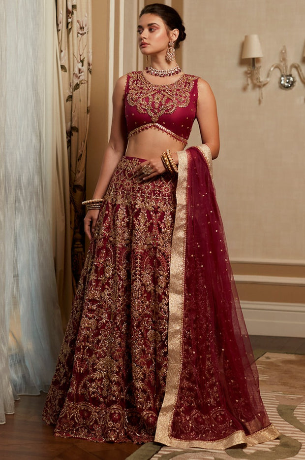 Indian Bridal Dress in Lehenga Choli Dupatta Style