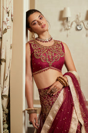 Indian Bridal Dress in Lehenga Choli and Dupatta Style