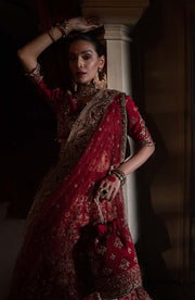 Indian Bridal Dress in Red Lehenga Choli Style