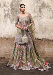 Indian Bridal Dress in Shirt and Green Lehenga Style Online