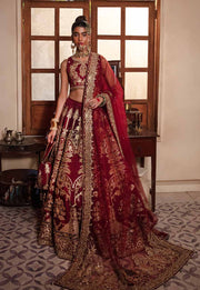 Indian Bridal Lehenga Choli Dupatta in Maroon Color