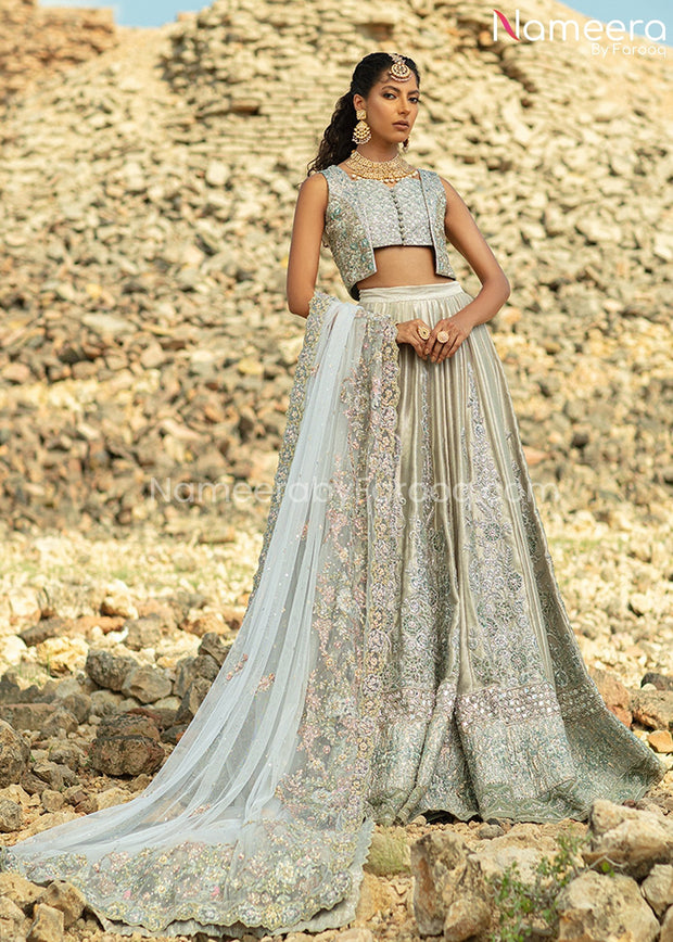 Indian Bridal Lehenga with Choli and Dupatta Dress