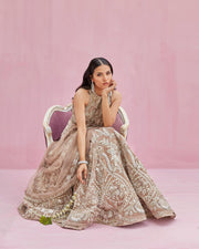 Indian Cream Lehenga Blouse for Bridal Wear 2022