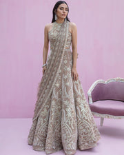 Indian Cream Lehenga Blouse for Bridal Wear