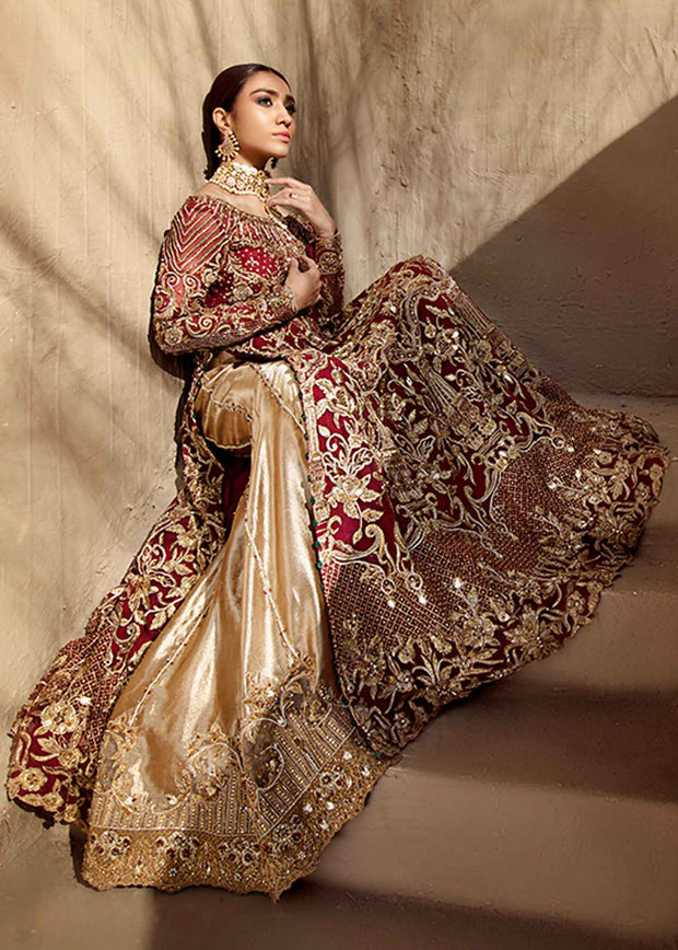 Indian Cream and Red Lehenga