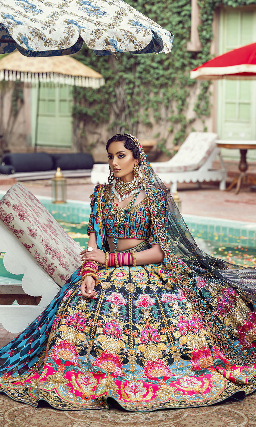 Indian Green and Pink Lehenga Choli 2022