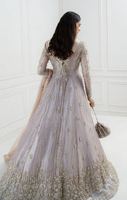 Indian Grey Gown Lehenga Chunni 
