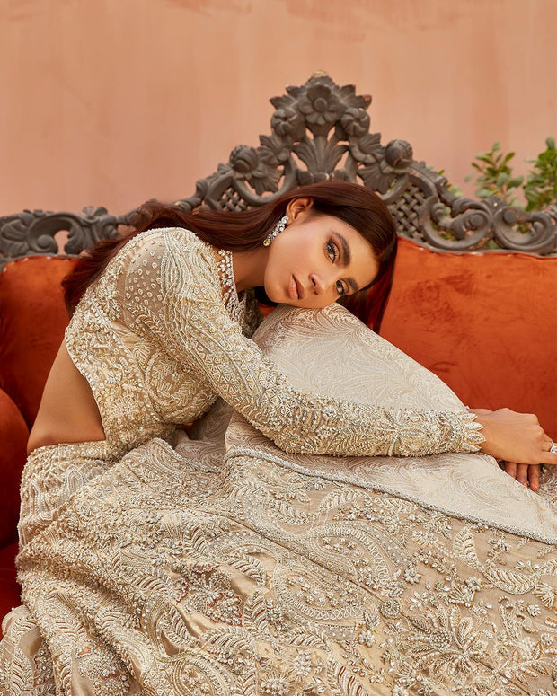  Indian Ivory Gold Lehenga 2022