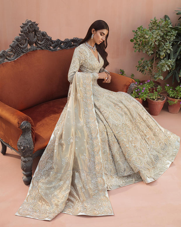 Indian Ivory Gold Lehenga for Bridal Wear 2022