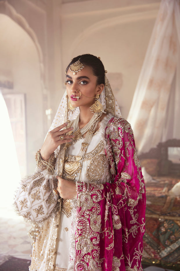 Indian Ivory Raw Silk Gharara Shirt Bridal