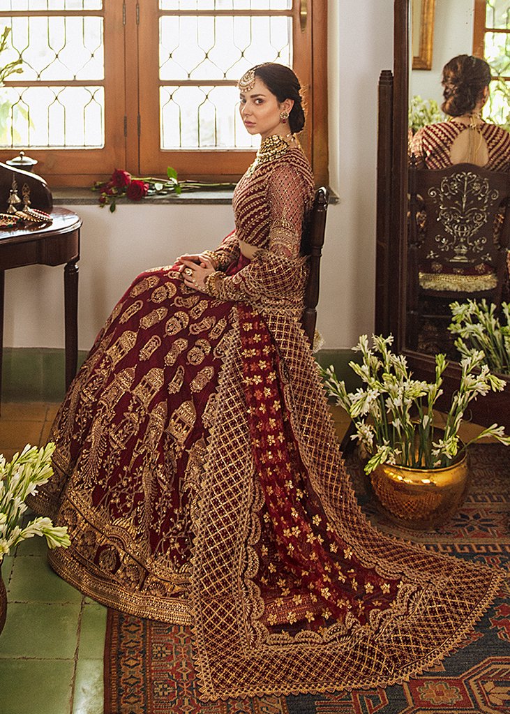 Indian Red Bridal Lehenga with Choli and Dupatta Dress SMALL