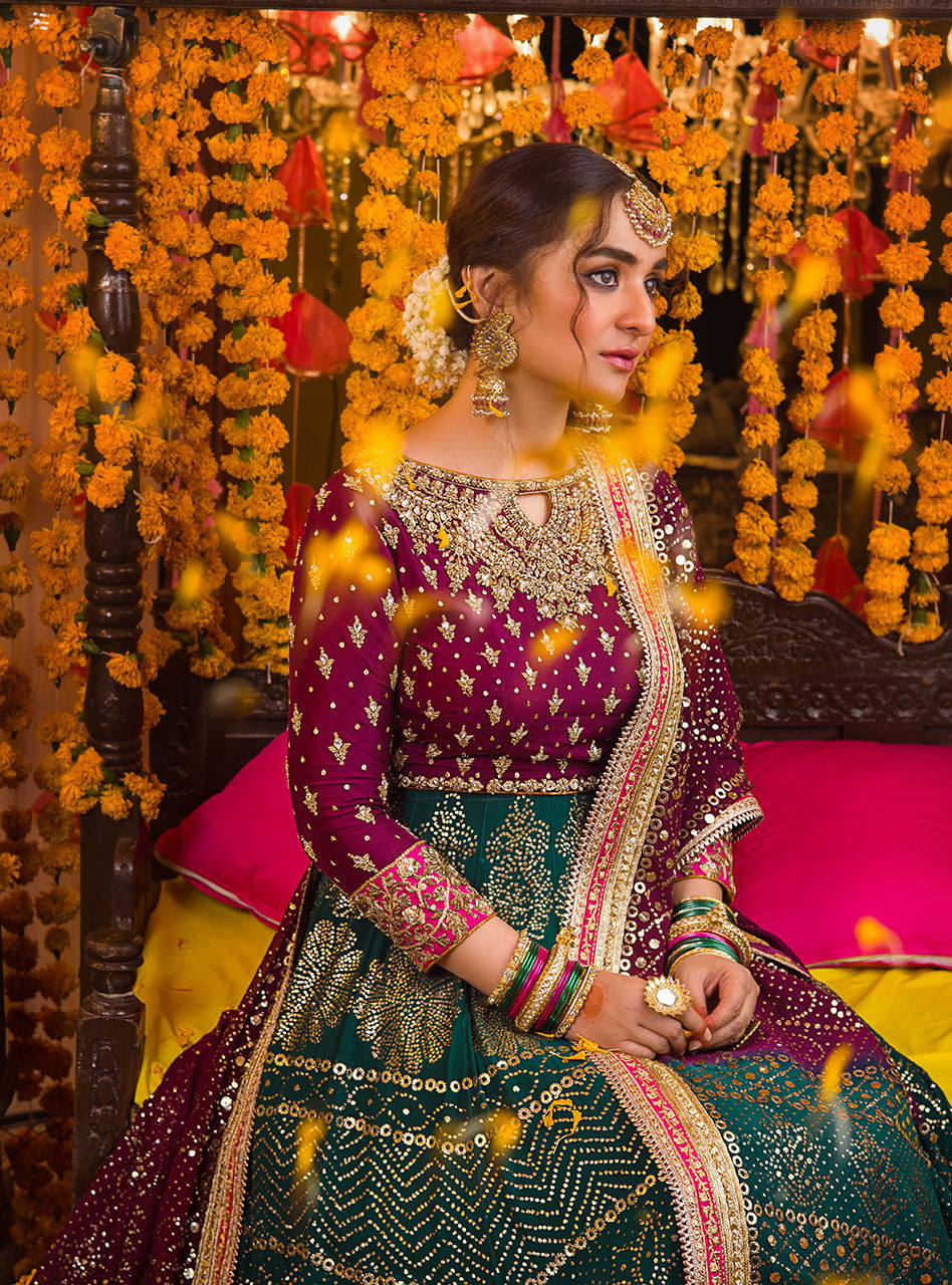 Bollywood Mehndi Dress For Bride Green Mehndi Dress For Bride In Pishwas Frock Style Bollywood Mehndi Dress For Bride Green Mehndi Dress For Bride In Pishwas Frock Style