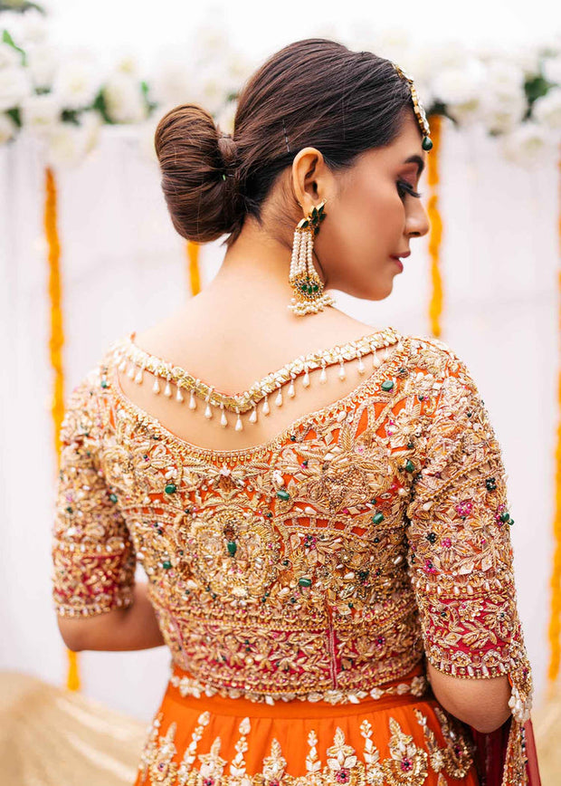 Indian Orange Pink Lehenga Choli