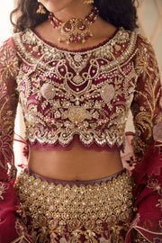 Indian Pink and Golden Lehenga Choli