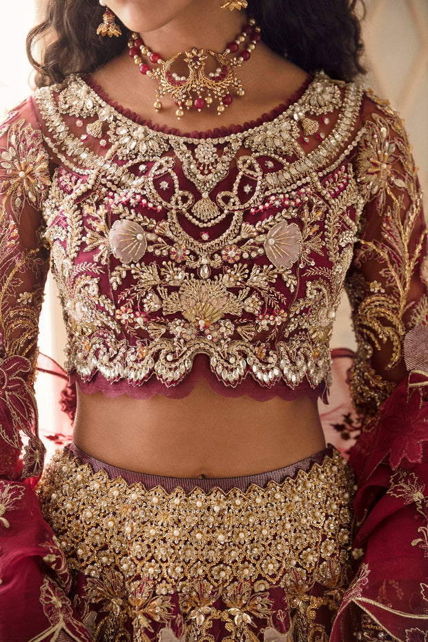 Indian Pink and Golden Lehenga Choli