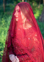 Indian Plain Red Lehenga in Mermaid Style 