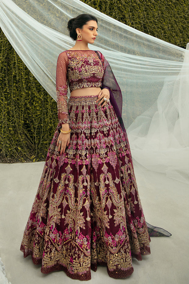 Indian Purple Lehenga Bridal Dress for Wedding