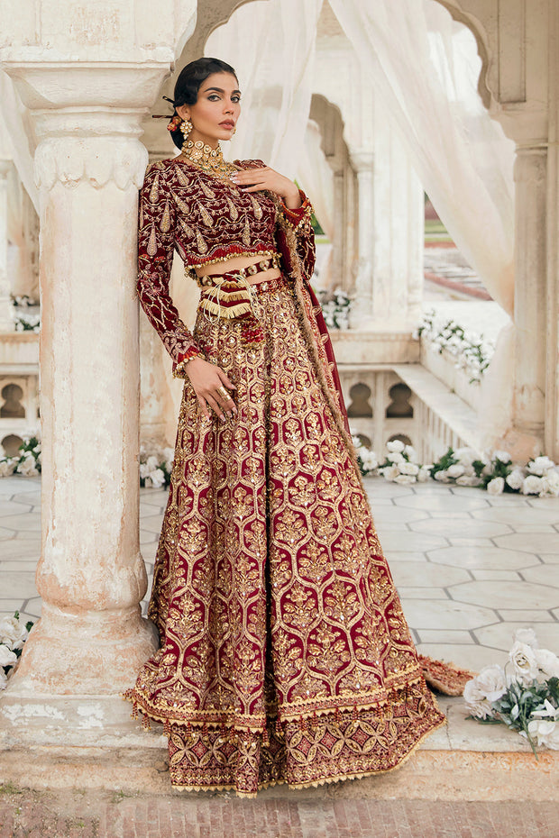 Indian Red Bridal Lehenga with Choli and Dupatta Dress Online