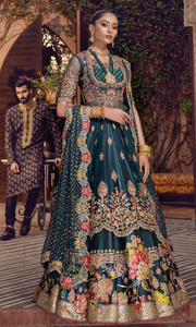 Indian Red and Green Lehenga Choli