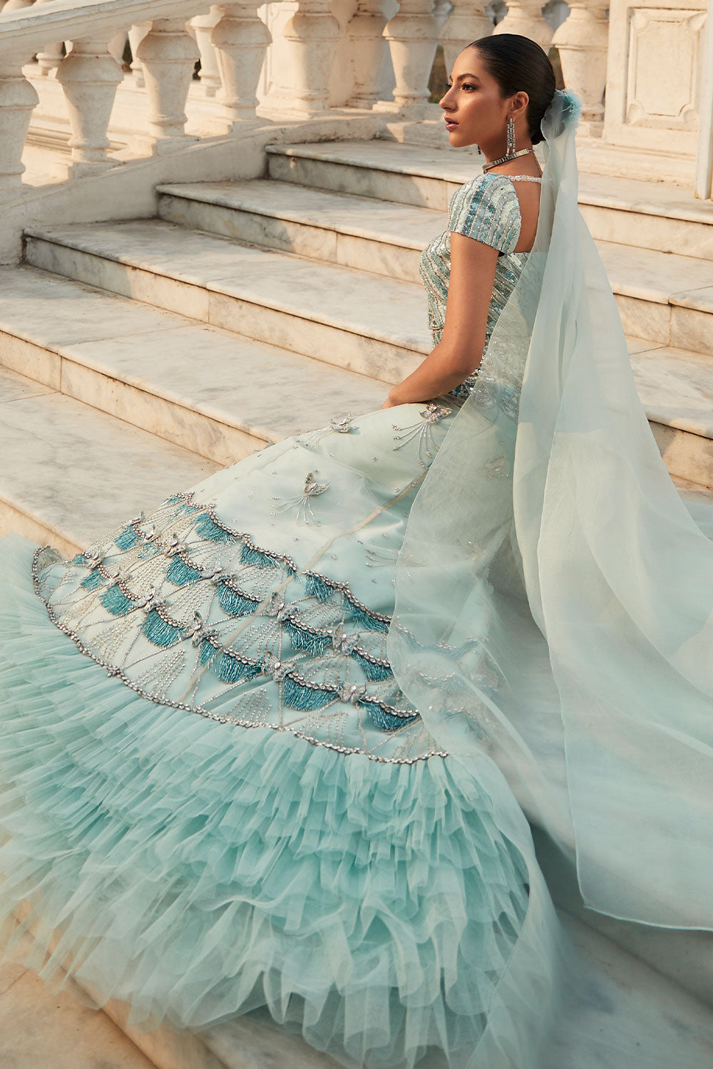 Elegant Indian Wedding Dress in Lehenga Choli Style – Nameera by Farooq