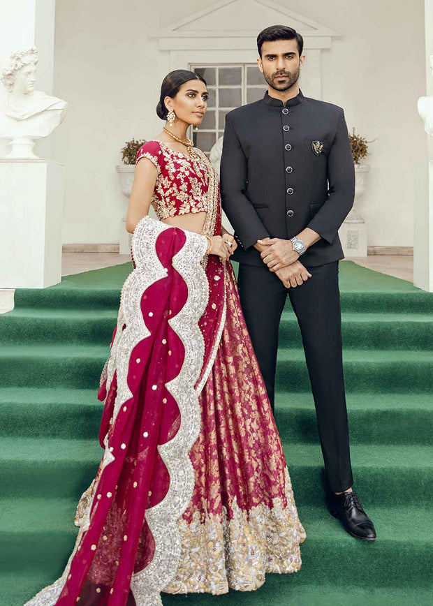 Indian White and Red Lehenga for Wedding Wear 