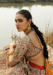 Indian Bridal Ghaghra Choli in Stylish Design for Wedding Back View
