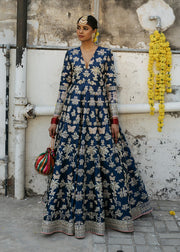 Indian Bridal Long Maxi in Blue Color for Wedding Complete Look