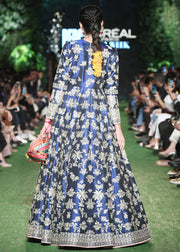 Indian Bridal Long Maxi in Blue Color for Wedding Backside