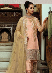 Indian Gold peach embroidered dress