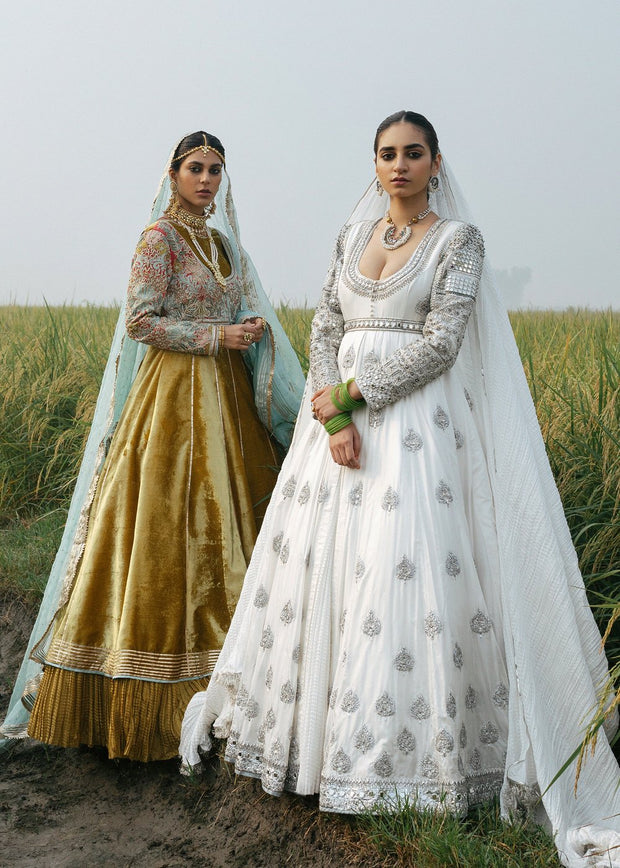 Indian Long Maxi in White Color for Wedding Front Look