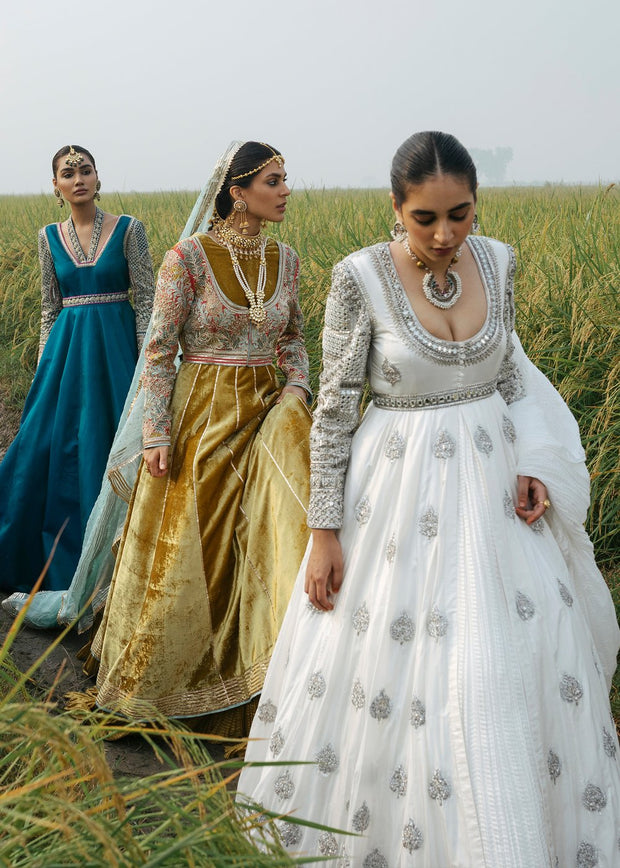 Indian Long Maxi in White Color for Wedding Clear View