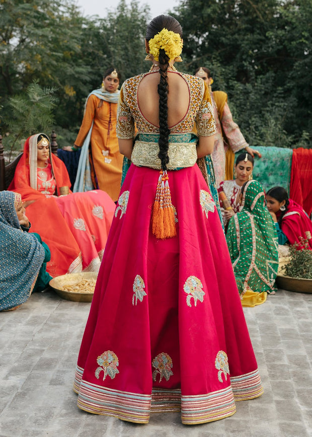 Indian Red Lehnga with Choli for Wedding Backside