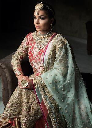 Beautiful Indian bridal gharara dress embroidered for wedding wear 