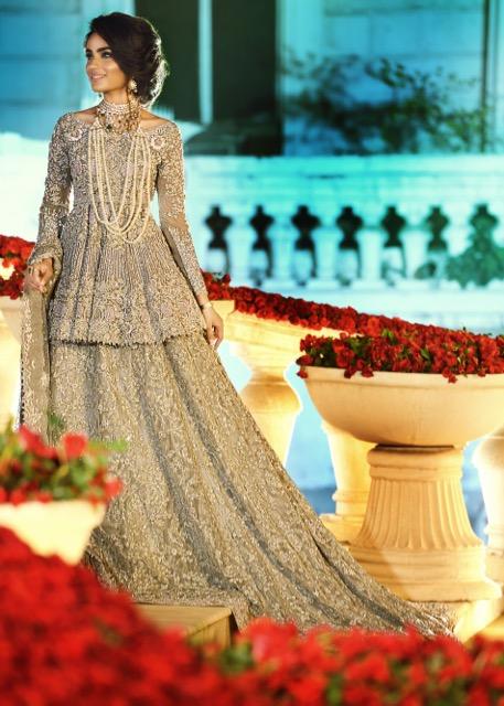 Latest Indian bridal outfit fully embroidered in lavish ivory color 