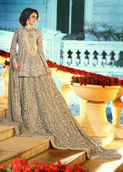 Latest embroidered Indian bridal outfit in lavish ivory color # B3381