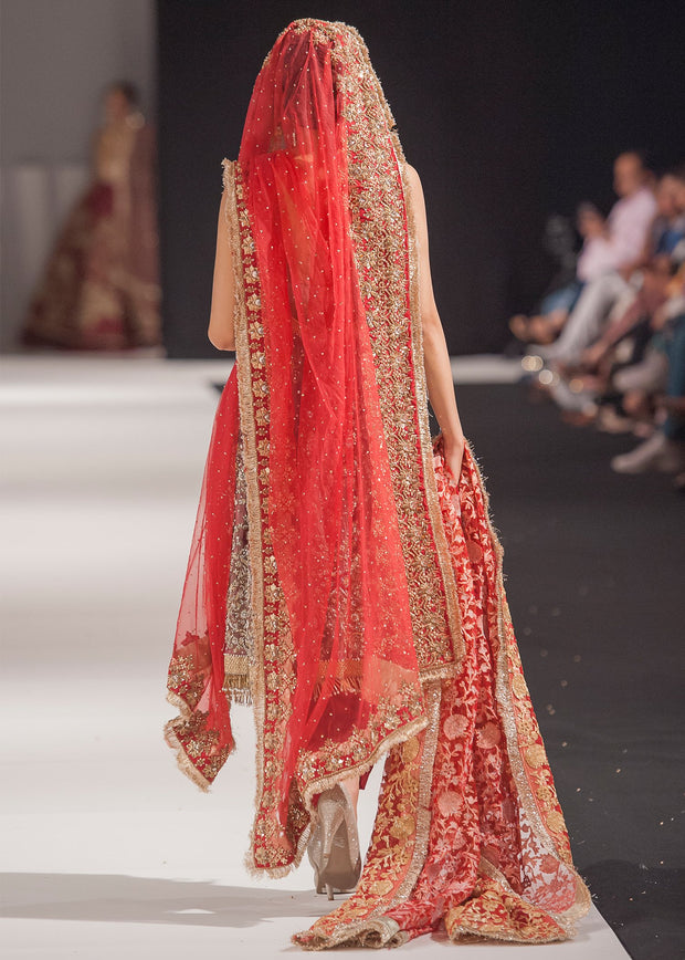 Beautiful Indian chiffon dress for bridal in multi color # B3349