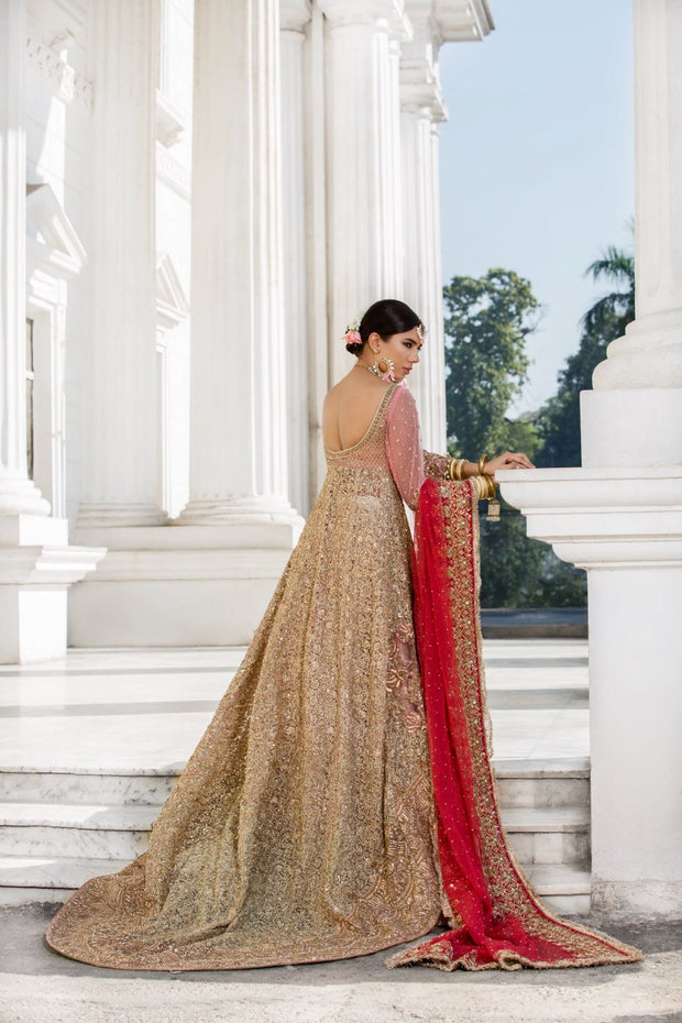 Beautiful Indian designer bridal dress in pink and red color # B3343