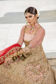 Beautiful Indian designer bridal dress in pink and red color # B3343