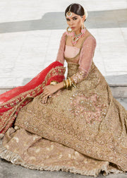 Beautiful Indian designer bridal dress in pink and red color