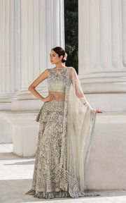 Beautiful Indian designer bridal outfit in lavish ivory color # B3344
