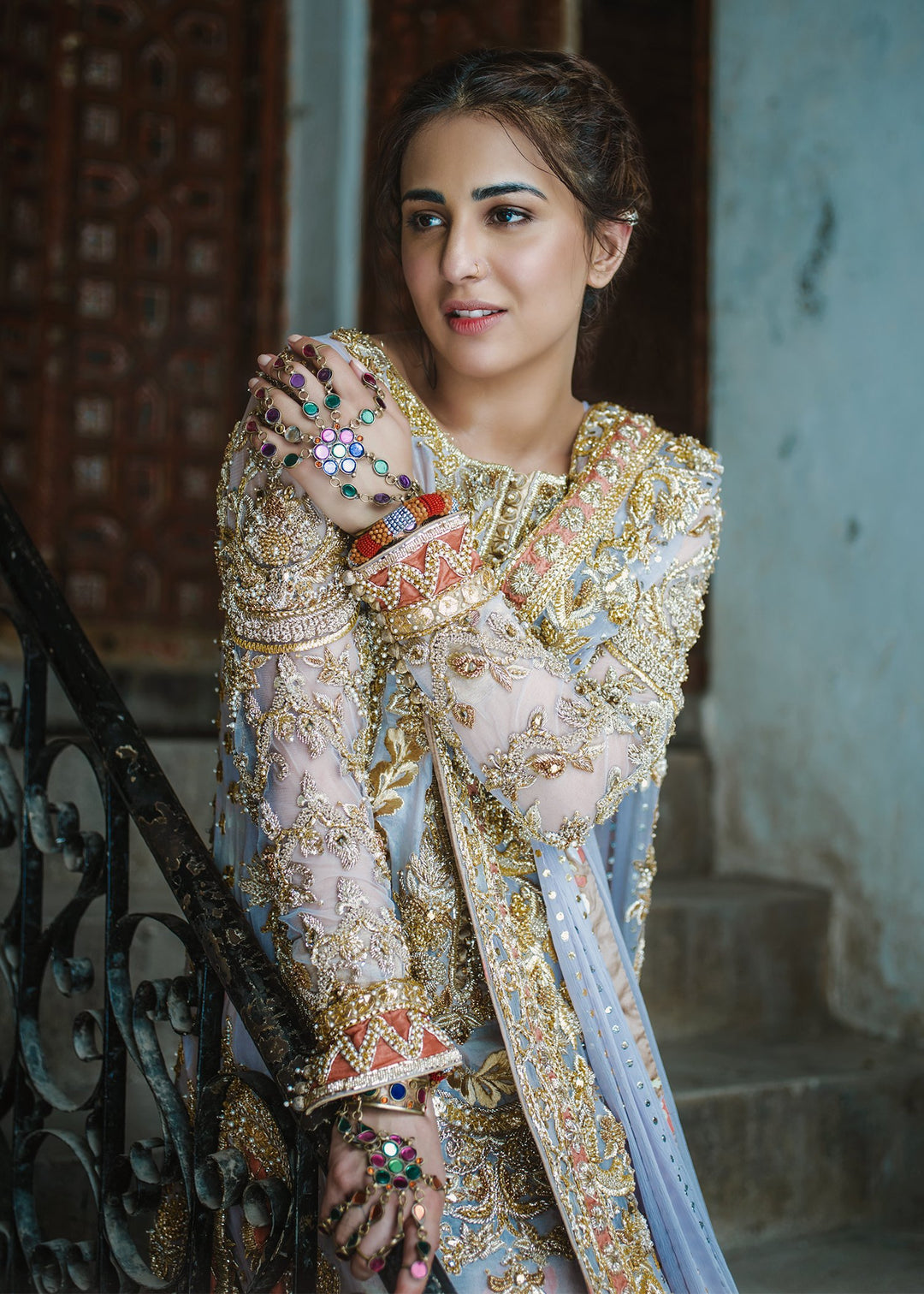 Beautiful Indian gharara dress for wedding wear in blue color # B3384