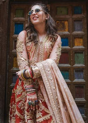 Beautiful Indian lehnga dress for wedding wear in pink and red color # B3385