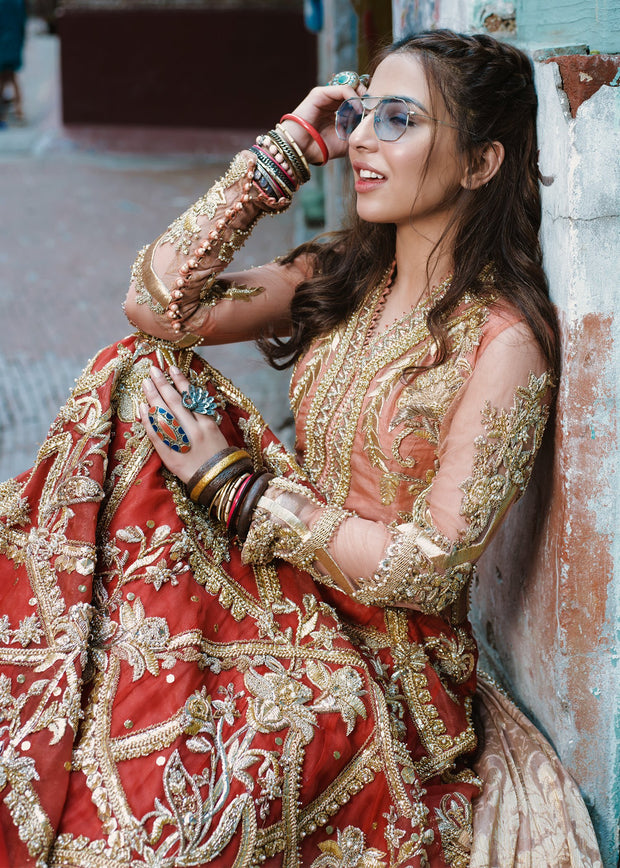 Beautiful Indian lehnga dress for wedding wear in pink and red color