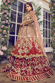 Latest beautiful Indian designer wedding dress in crimson red color # B3457