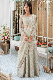 Ivory Colored Net Lehenga Choli Bridal Dress