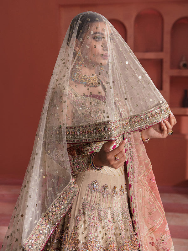Ivory Lehenga Bridal Choli for Pakistani Bridal Wear 2022