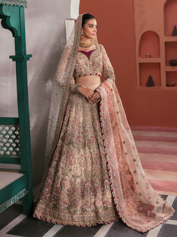 Ivory Lehenga Bridal Choli for Pakistani Bridal Wear