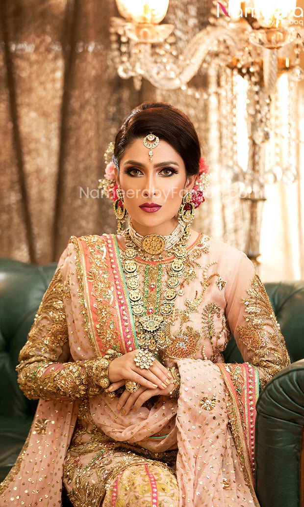  Ivory Pink Pakistani Bridal Sharara
