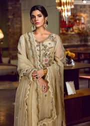 Ivory Silk Satin Salwar Kameez Pakistani Party Dresses 2022