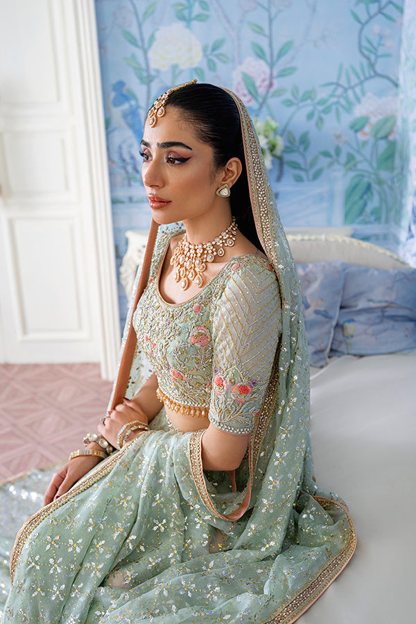 Jamawar Lehenga with Choli and Dupatta Bridal Dress Nameera by Farooq
